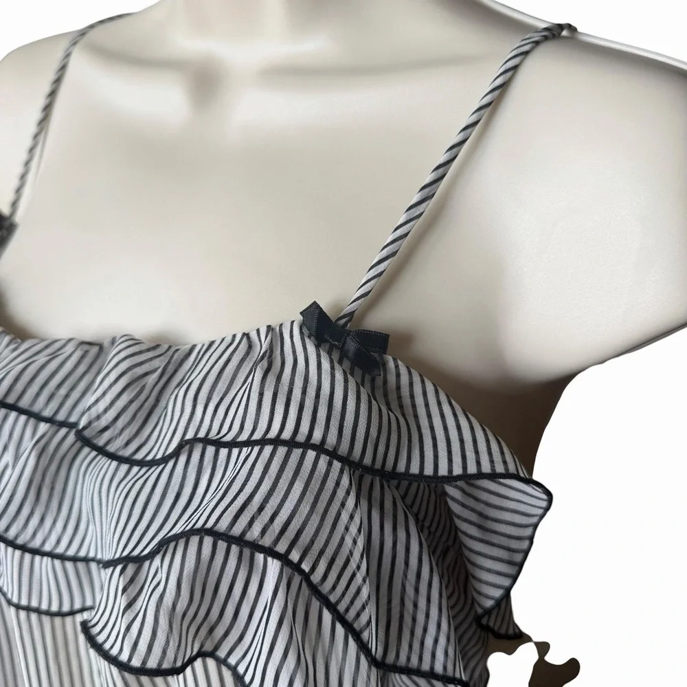 In Bloom by Jonquil Ruffle Camisole Striped SM •Bows Coquette Dollette Parisian